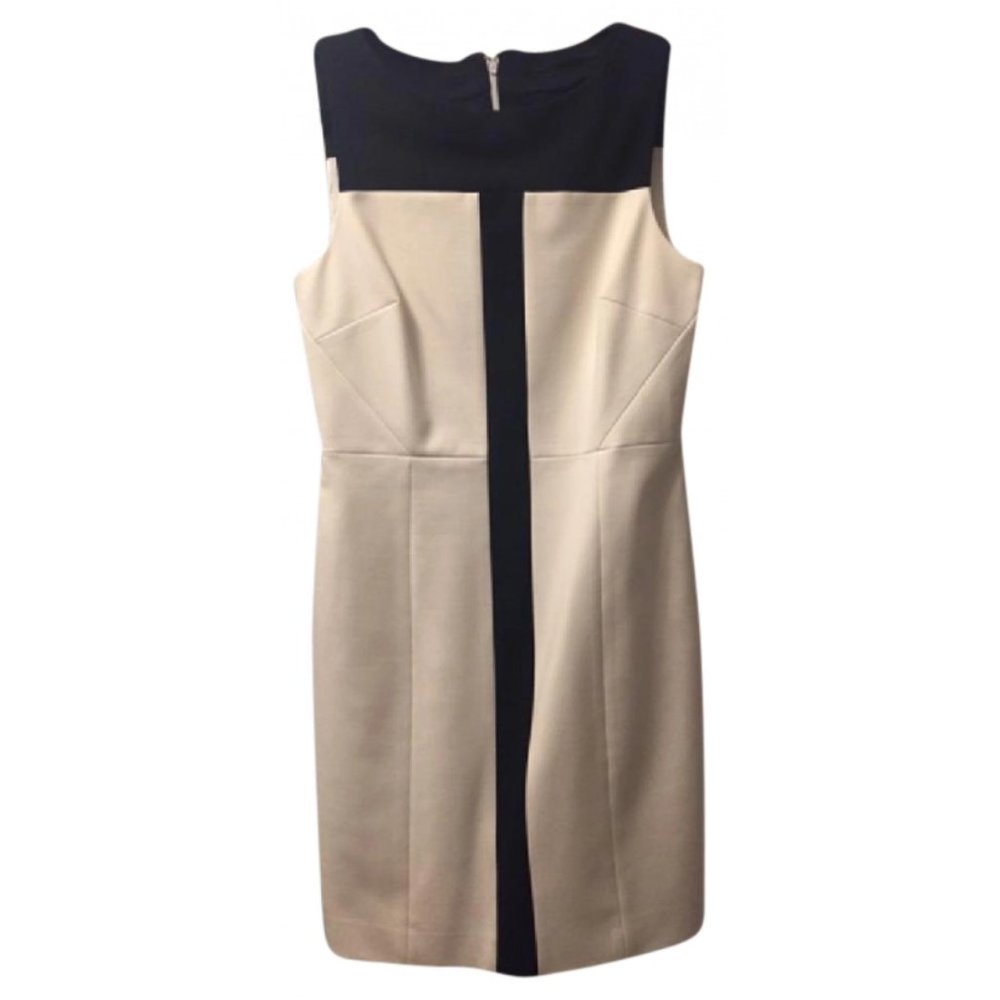 Tibi Colorblock Sheath Shift Dress Ivory Black Sleeveless Size 4